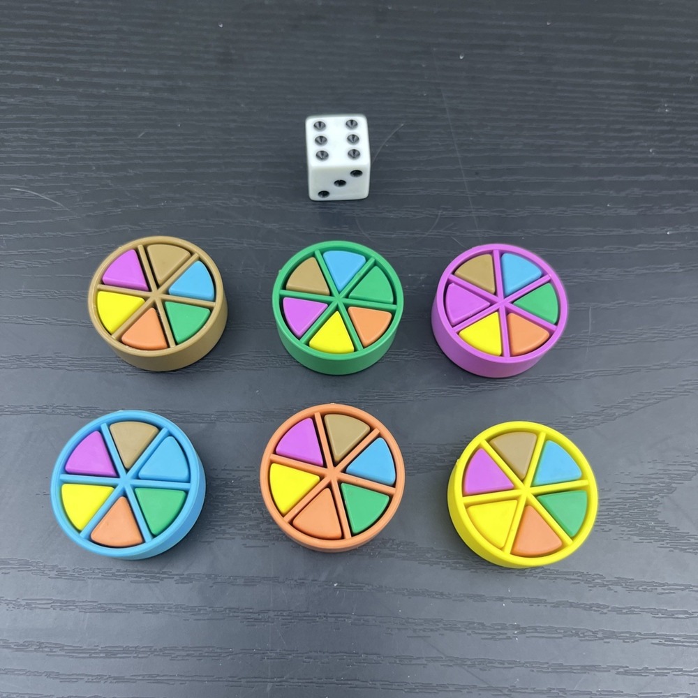 Trivial Pursuit Replacement Parts Pie Tokens Scoring Wedges & Dice Lot